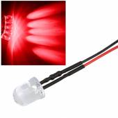 10x 10mm Leds ROT mit 25cm Kabel 12 Volt DC / Led fertig verkabelt 12 V, cable wired