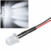 10x 10mm Leds WEI&szlig; mit 25cm Kabel 12 Volt DC / Led fertig verkabelt 12 V, cable wired