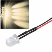 10x 10mm Leds WARMWEI&szlig; mit 25cm Kabel 12 Volt DC / Led fertig verkabelt 12 V, cable wired