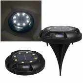 4er Set Solar LED Markierlicht RUND Aufbau Wegleuchte 12007 f&uuml;r Weg-Beleuchtung Rasen Au&szlig;en