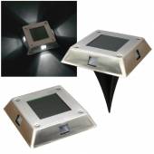 4er Set Solar LED Markierlicht ECKIG Aufbau Wegleuchte 12014 f&uuml;r Weg-Beleuchtung Rasen Au&szlig;en