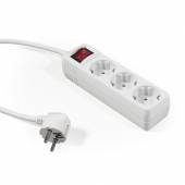  3-fach Mehrfach-Tisch-Steckdose 1,5 Meter wei&szlig; mit Schalter Ein-Aus Tisch-Steckdosen-Leiste