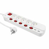 5er Tisch-Steckdosen-Leiste mit 2 USB Lade-Buchse Steckerleiste einzeln schaltbar 1,5m