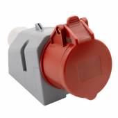 CEE Wandsteckdose 5polig 16A 400V IP44 Kupplung Wandmontage f&uuml;r Drehstrom Kraftstrom