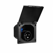 CEE Einspeisesteckdose 3polig 16A 230V IP44 Stecker Einbau-Montage f&uuml;r Camping Boot Wohnmobil