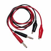 Pr&uuml;fkabelsatz 80cm, Satz Messleitung rot & schwarz mit 4mm Bananenstecker und Krokoklemme