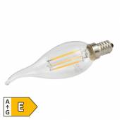 Led Leuchtmittel FILAMENT E14 warmweiß 470lm 360 230V 4W Windstoß Kerzen-Form