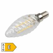 Led Leuchtmittel gedreht FILAMENT E14 warmweiß 200lm 360 230V 2W Kerzen-Form