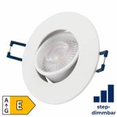 Led Decken-Einbauleuchte dimmbar schwenkbar EL-313D weiß warmweiß 230V 4,5W 460lm 90mm