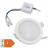    flache Led Decken-Einbauleuchte LP-90IP warmweiß 3000K 400lm 230V 5W IP54 90mm Innen Außen Panel