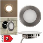  Led Wandeinbauleuchte LEBL-32 warmweiß silber gebürstet 74mm 230V 2W IP44 Einbau Schalterdose