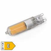 LED Stiftsockellampe G9 warmwei&szlig; 3000K aus Glas 230V 4W 470lm COB Gl&uuml;hbirne-Optik