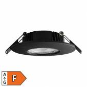 Led Decken-Einbauleuchte EL-315 schwarz neutralwei&szlig; 230V 4,9W 450lm IP65 �88mm Einbaustrahler