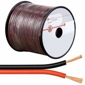 100m flexible Zwillings-Litze 2x0,5mm² ROT-SCHWARZ / Lautsprecher-Kabel