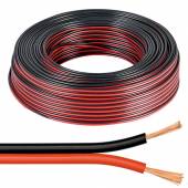 25m flexible Zwillings-Litze 2x 0,35mm² rot-schwarz HiFi-Kabel Litze CU Kupfer