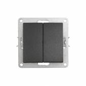 FLAIR Wechsel-Schalter 2-fach anthrazit OHNE Rahmen 250V~ 10A, 2er Lichtschalter
