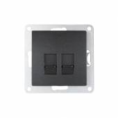 FLAIR RJ45 + RJ11 Dose anthrazit OHNE Rahmen Unterputz ISDN, Cat