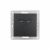 FLAIR USB-Ladedose 2-fach 5V / 3,4A anthrazit OHNE Rahmen Unterputz