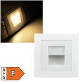 Led Wandeinbauleuchte FLAIR wei&szlig; 80x80mm warmwei&szlig; 230V 1W 86lm IP20 f&uuml;r UP Dose