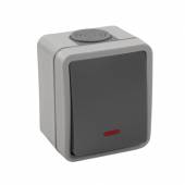 FIX Aufputz Kontrollschalter IP54 250V~ 10A Aufbau-Montage Feuchtraum Schalter beleuchtet