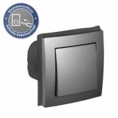 FLAIR Au&szlig;en Wechsel-Schalter IP44 anthrazit  Klemmanschluss mit Rahmen 250V~ 10A Unterputz