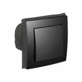 FLAIR Au&szlig;en Wechsel-Schalter IP44 schwarz matt Schraubanschluss mit Rahmen 250V~ 10A Unterputz