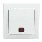 DELPHI Kontroll-Schalter mit L&auml;mpchen wei&szlig; mit Rahmen 250V~ 10A UP