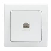 DELPHI RJ45 Netzwerk-Dose Cat. 5 wei&szlig; mit Rahmen Unterputz UP