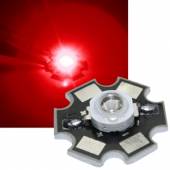 HighPower Led 1 Watt rot auf Star Platine 625~630nm 30~40lm 2,1-2,3V 350mA