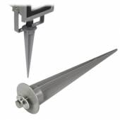 Erdspieß grau für 10W LED-Fluter, xL 4x16cm Metall