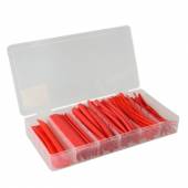 100 tlg. Schrumpfschlauch Sortiment ROT in Aufbewahrungs-Box