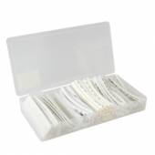 100 tlg. Schrumpfschlauch Sortiment WEI&szlig; in Aufbewahrungs-Box