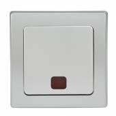 DELPHI Kontroll-Schalter mit L&auml;mpchen silber mit Rahmen 250V~ 10A UP