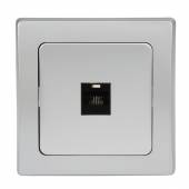 DELPHI RJ45 Netzwerk-Dose Cat. 5 silber mit Rahmen Unterputz UP