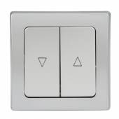 DELPHI Rollo-/Jalousien-Steuerung silber mit Rahmen 250V~ hoch/runter-Taster