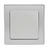 DELPHI Taster silber mit Rahmen 250V~ 10A zB Klingel-Taster