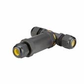 Kabel-Abzweigmuffe T-Verbinder 110x28mm IP68 wasserdicht 3polig 230V Kabelverbinder