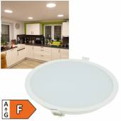    flache Led Deckeneinbauleuchte CP-225R warmweiß 1440lm 230V 18W IP54 225mm Innen & Außen