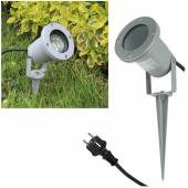  Gartenstrahler CT-GS10 silber-grau für GU10 Leuchtmittel 230V mit Erdspieß