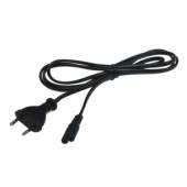 1,0m Netzkabel schwarz Eurostecker / Doppelnutstecker 2,5A/250V / 0,75 mm