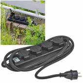 4-fach Outdoor Steckdosenleiste mit 3m Kabel 230V 16A IP44 Steckerleiste Garten-Steckdose