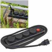 4-fach Outdoor Steckdosenleiste mit Schalter 3m Kabel 230V 16A IP44 Steckerleiste
