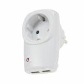 Zwischenstecker 2x USB 5V 2,1A Lade-Buchse / Steckdose mit USB Adapter Ladegerät universal