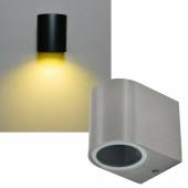 Wand-Leuchte CTW-1 V2 edelstahl-optik poliert GU10 230V, IP44 Außen-Bereich 1 flammig down