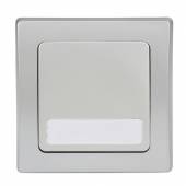 DELPHI Taster mit Namensschild/Beschriftungsfeld silber mit Rahmen 250V~ 10A Klingeltaster