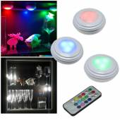3+1 Set Led Unterbau-Leuchte Corro RGB-W mit Fernbedienung Timer kabellos Möbelleuchte touch