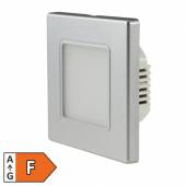 Led Wandeinbauleuchte EBL 86  silber 86x86mm 230V 2,5W 100lm IP20 Einbau UP Schalterdose