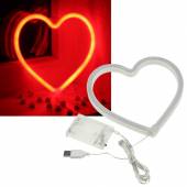 Party LED Neonlicht HERZ hängend Lichtfigur mit Batterie- & USB-Betrieb