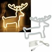 Party LED Neonlicht RENTIER hängend Lichtfigur mit Batterie- & USB-Betrieb