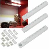 3er Set Funk LED Batterie-Unterbauleuchte mit Bewegungsmelder kabellos Möbelleuchte Batterie 22739